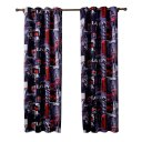 High Strength Double Piece Of Red London Light Curtains Polyester Material 4Size