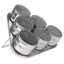 6pcs/set Magnetic Stainless Steel Spice Storage rack/Seasoning Jars Containers