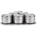 6pcs/set Magnetic Stainless Steel Spice Storage rack/Seasoning Jars Containers