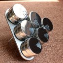 6pcs/set Magnetic Stainless Steel Spice Storage rack/Seasoning Jars Containers