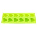 12 Grid Love Heart Pattern Ice Cube Food Silicon Bake Mould DIY Cake Tool Green