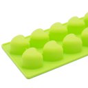 12 Grid Love Heart Pattern Ice Cube Food Silicon Bake Mould DIY Cake Tool Green