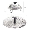 Steamer Basket Stainless Steel Folding Steamer Expandable to Fit Various Size Pot 11-inch