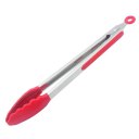 Stainless Steel Silicone Food Serving Tong KT1013 Red