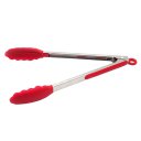 Stainless Steel Silicone Food Serving Tong KT1013 Red