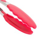 Stainless Steel Silicone Food Serving Tong KT1013 Red