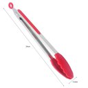 Stainless Steel Silicone Food Serving Tong KT1013 Red