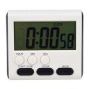 Digital Kitchen Timer Minute Second Count Up Countdown Digital Clock Timer Large LCD Display White