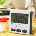 Digital Kitchen Timer Minute Second Count Up Countdown Digital Clock Timer Large LCD Display White