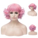 Short Curly Hair Wigs A332 SW1177D Pink blue