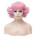 Short Curly Hair Wigs A332 SW1177D Pink blue