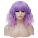 Short Curly Hair Wigs SW2101F3 Straight Purple pink