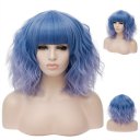 Short Curly Hair Wigs SW2101F5 Straight blue