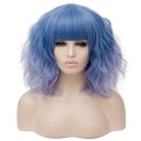 Short Curly Hair Wigs SW2101F5 Straight blue