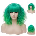 Short Curly Hair Wigs SW2101F6 Straight green