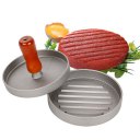 Burger Press Aluminium Alloy DIY Meat Press Wooden Handle