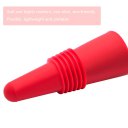 Bottle Stopper with Grip Top for Wine Beverage Soda Beer Silicone Cork Red