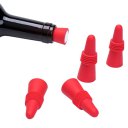 Bottle Stopper with Grip Top for Wine Beverage Soda Beer Silicone Cork Red