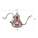 Pour Over Coffee Kettle 304 Stainless Steel Narrow Spout 650ml Retro Bronze CF0068