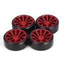 4Pcs Wheel Rim Hard Plastic Drift Tires for 1/10 RC On Road Car Tamiya HSP