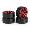 4Pcs Wheel Rim Hard Plastic Drift Tires for 1/10 RC On Road Car Tamiya HSP