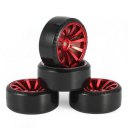 4Pcs Wheel Rim Hard Plastic Drift Tires for 1/10 RC On Road Car Tamiya HSP