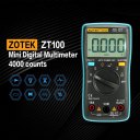 ZT100 Mini Digital Multimeter 4000 counts AC/DC Ammeter Voltmeter