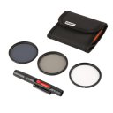 Onleny 52/58/62/67/72/77mm UV CPL ND4 Filter Storage Bag+Cleaning Pen 5pcs Kit