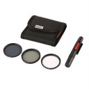 Onleny 52/58/62/67/72/77mm UV CPL ND4 Filter Storage Bag+Cleaning Pen 5pcs Kit