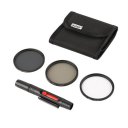 Onleny 52/58/62/67/72/77mm UV CPL ND4 Filter Storage Bag+Cleaning Pen 5pcs Kit