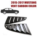 1Pair Carbon Fiber Grain Car Side Window Louvers For Ford Mustang 2015-2017