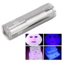 Multifunction 9 LEDs Flashlight Purple Light Aluminum Alloy Torch for Outdoor