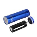 Multifunction 9 LEDs Flashlight Purple Light Aluminum Alloy Torch for Outdoor