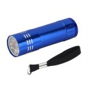 Multifunction 9 LEDs Flashlight Purple Light Aluminum Alloy Torch for Outdoor