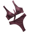 Fashion Sexy Knot Ties Bikini Set Two-piece Women Swimsuit Swimwear Beachwear