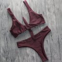 Fashion Sexy Knot Ties Bikini Set Two-piece Women Swimsuit Swimwear Beachwear