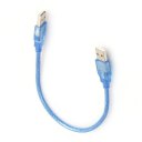 30CM Transparent Blue USB 2.0 Extension Cable Male To Male USB Extension Cord