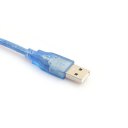 30CM Transparent Blue USB 2.0 Extension Cable Male To Male USB Extension Cord