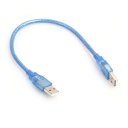 30CM Transparent Blue USB 2.0 Extension Cable Male To Male USB Extension Cord