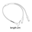 REXLIS Angle Head 3.5mm Audio Splitter Cable With Fibermesh For Phone Tablet