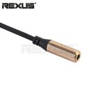 REXLIS Angle Head 3.5mm Audio Splitter Cable With Fibermesh For Phone Tablet