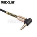 REXLIS Angle Head 3.5mm Audio Splitter Cable With Fibermesh For Phone Tablet