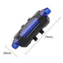 Portable USB Rechargeable Bike Bicycle Tail Rear Safety Warning Light Lamp