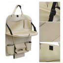 Auto Back Seat Storage Bag Folding Car Seat Organizer Leather Bottle Holder