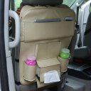 Auto Back Seat Storage Bag Folding Car Seat Organizer Leather Bottle Holder