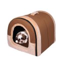 Pet House Brown Dog Bed Pet Cats Cushion Washable Sleeping Kennel Pet Supplies