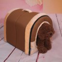 Pet House Brown Dog Bed Pet Cats Cushion Washable Sleeping Kennel Pet Supplies