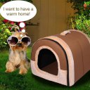 Pet House Brown Dog Bed Pet Cats Cushion Washable Sleeping Kennel Pet Supplies