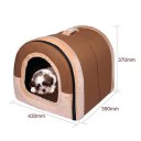 Pet House Brown Dog Bed Pet Cats Cushion Washable Sleeping Kennel Pet Supplies