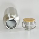 Stainless Steel Water Bottle Bamboo Cap Water Bottle For Biking Riding Camping